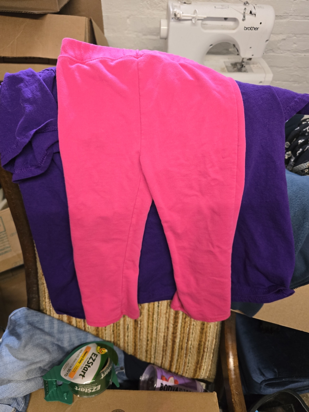 Peanut & Ollie Hot Pink Fleece Leggings Pants 4T Vintage
